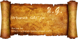 Urbanek Géza névjegykártya